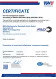 Vorschau Zertifikat ISO9001 englisch